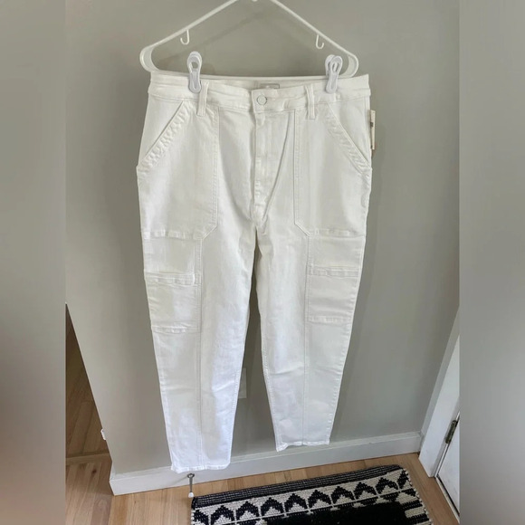 MOTHER The Private Double Pocket Skimp Jeans Straight Leg Cargo - Size 34 - NWT - Picture 10 of 15